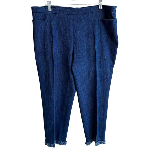 Akris Punto Minata Fringe Ankle Crop Denim Pants 16 - Picture 1 of 10